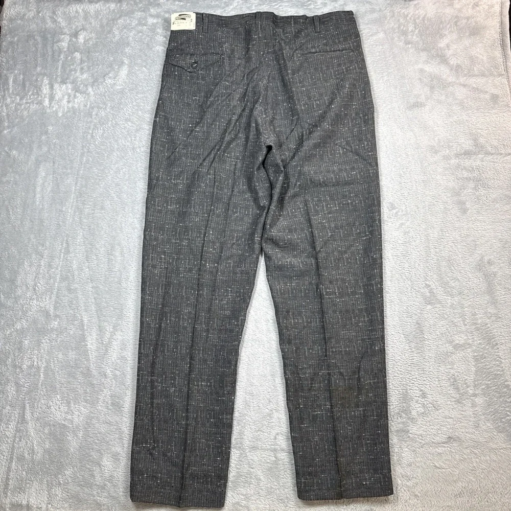 Vintage Expressions Pleated Pants Slacks Men 36X32 Gray Salt & Pepper Rayon FLAW